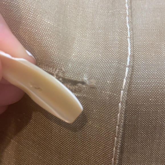 GENNY linen dress with white accent stitching made in Italy US size 12 - Picture 7 of 9